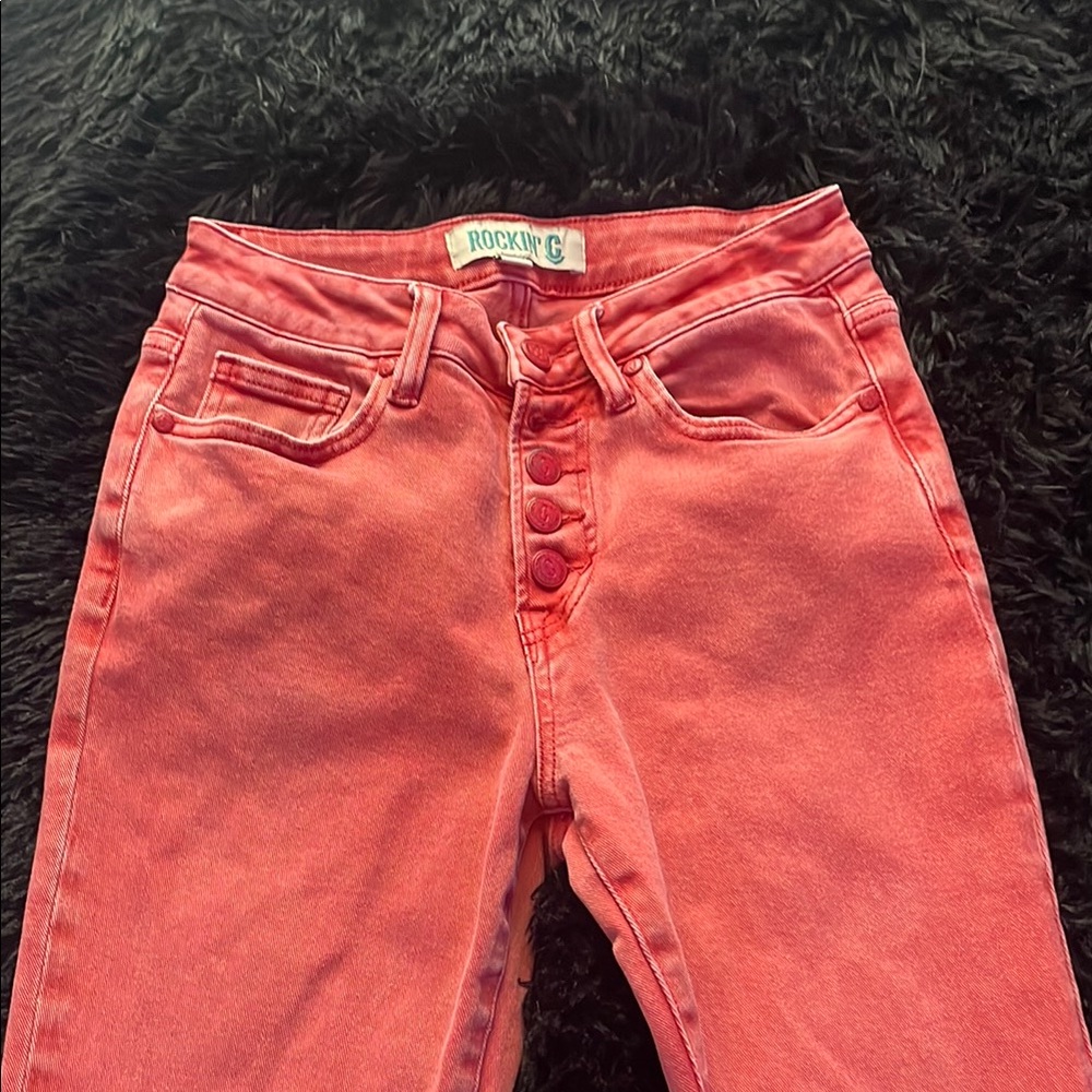Women's High Rise Coral Jeans